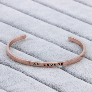I Am Enough Friendship Bangle Stainless Steel Bracelet