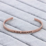 I Am Enough Friendship Bangle Stainless Steel Bracelet