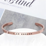 I Am Enough Friendship Bangle Stainless Steel Bracelet