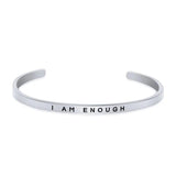I Am Enough Friendship Bangle Stainless Steel Bracelet