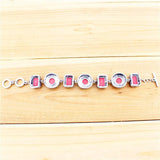 Vintage Red Turquoises Bracelet Antique Silver Plated Jewelry