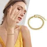Delicate Hollow Triangle Chain Bracelet, Charm Bracelet Stainless Steel