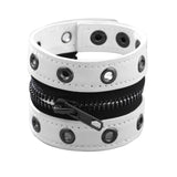Wide Punk Leather Bracelet Geometric Metal Wrap Charm Jewelry