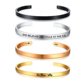 5mm Plain Women's Cuff Bracelet Bangle Stainless Steel Minimalist