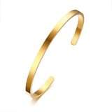 5mm Plain Women's Cuff Bracelet Bangle Stainless Steel Minimalist