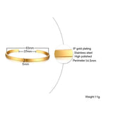 5mm Plain Women's Cuff Bracelet Bangle Stainless Steel Minimalist