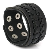 Wide Leather Biker Bracelet Cuff Vintage Punk Style