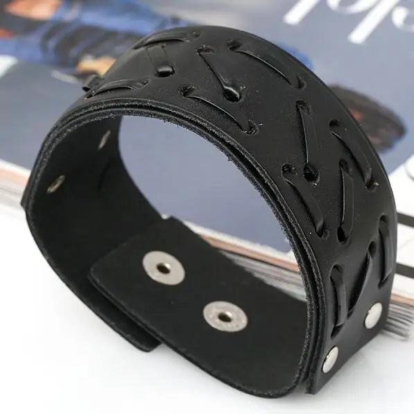 Vintage Retro Leather Bracelet Cuff Punk Charm Bangle