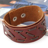 Vintage Retro Leather Bracelet Cuff Punk Charm Bangle