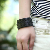 Vintage Retro Leather Bracelet Cuff Punk Charm Bangle