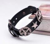 Western Antique Texas Star Concho Leather Bracelet Wristband
