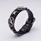 Western Antique Texas Star Concho Leather Bracelet Wristband