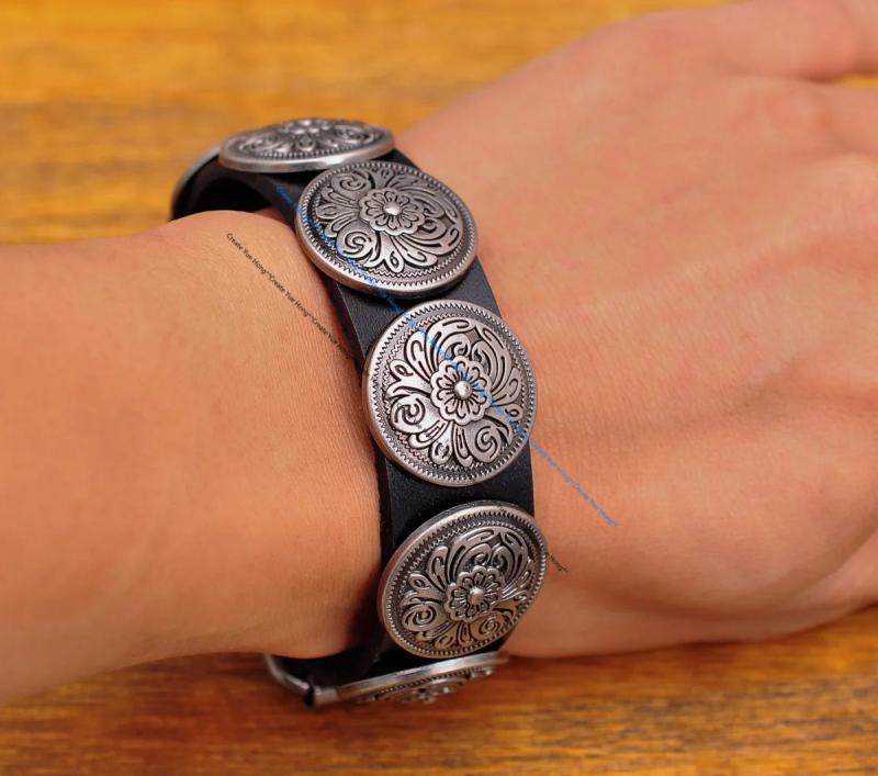 Celtic Biker Western Leather Bracelet Cuff Bangle