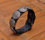 Celtic Biker Western Leather Bracelet Cuff Bangle