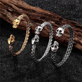 316L Stainless Steel Men Skull Bracelet Cuff Charm Jewelry Pulseras Hombre