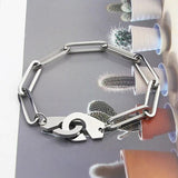 Men Handcuff Bracelet Stainless Steel Cuff Bracelets Bangle Femme Chain Colour