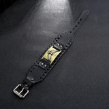 Flying Eagle Leather Bracelet Men Wide Alloy Cuff Bangle Wristband