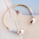 NeeFuWoFu Stone Bracelet Bangle Woman Copper Open Gradient Metal