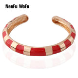 NeeFuWoFu Woman Bracelets Snake Zinc Alloy Gradient Bangles