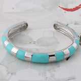 NeeFuWoFu Woman Bracelets Snake Zinc Alloy Gradient Bangles