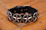 Western Cowboy Texas Star Concho Leather Bracelet