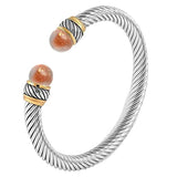 Twisted Stainless Steel Crystal Bangles for Women Gift Jewelry