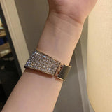 Punk Asymmetric Open Cuff Bracelet Rhinestone Bangle Women's Jewelry