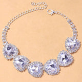 Stonefans Crystal Heart Bracelet for Women Bridal Charm Bangle Chain