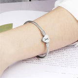 Women's Stainless Steel Heart Charm Bracelets with Initial Alphabet Letter