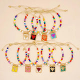 Go2boho Love Heart Charm Bead Bracelet Boho Jewelry