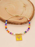 Go2boho Love Heart Charm Bead Bracelet Boho Jewelry
