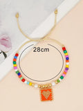 Go2boho Love Heart Charm Bead Bracelet Boho Jewelry