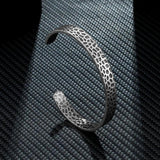 Vintage Oxidized Cuff Bangle Stainless Steel Men Wide Cuff Bracelet