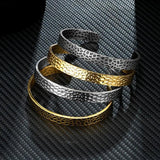 Vintage Oxidized Cuff Bangle Stainless Steel Men Wide Cuff Bracelet