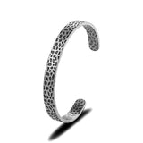 Vintage Oxidized Cuff Bangle Stainless Steel Men Wide Cuff Bracelet