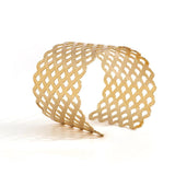 Hollow Mesh Wide Edge Metal Open Punk Bracelet