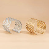 Hollow Mesh Wide Edge Metal Open Punk Bracelet