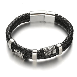 Vintage Double Layer Cuff Bracelet Men