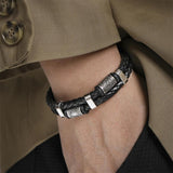 Vintage Double Layer Cuff Bracelet Men