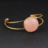 Women Tiger Eye Labradorite Gem Stone Bangle Green
