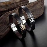 Charm Male Leather Bracelet Anchor Bracelets Men