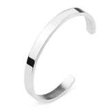 6mm Steel Cuff Bangle Open Bracelet Men Women Jewelry
