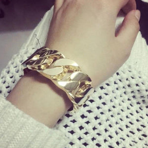 Exaggerated Metal Wide Bracelet Punk Decoration Accessory