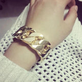 Exaggerated Metal Wide Bracelet Punk Decoration Accessory