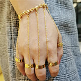 MisenBaBa Link Chain Finger Bracelet Punk Jewelry