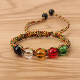 Colorful Lucky Beaded Bracelet Natural Stone Bangle Unisex Jewelry