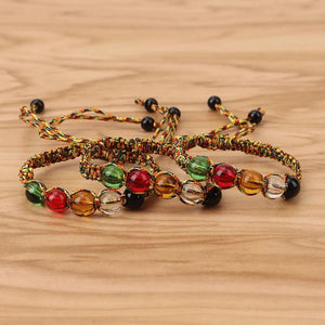 Colorful Lucky Beaded Bracelet Natural Stone Bangle Unisex Jewelry