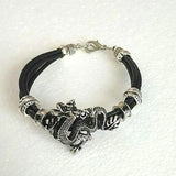 European Style Pu Leather Rope Vintage Dragon Bracelet For Men