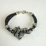 European Style Pu Leather Rope Vintage Dragon Bracelet For Men