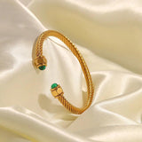 Tiger Eye Stone Stainless Steel Cuff Bracelet
